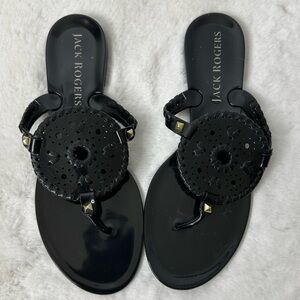 Jack Rogers Black Georgica Jelly Sandals Size 9